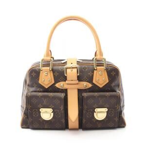Louis Vuitton Manhattan Handbag Canvas Leather Monogram Brown